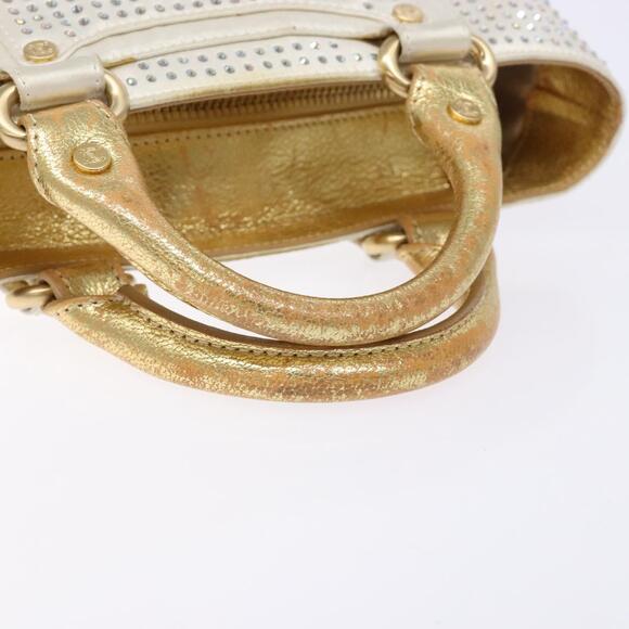 CELINE Hand Bag Leather Silver Gold - Picture 7 of 13